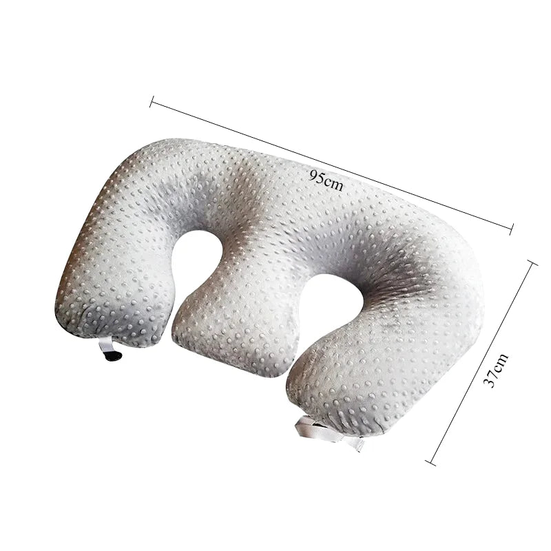 Coussin Allaitement Jumeaux Gris